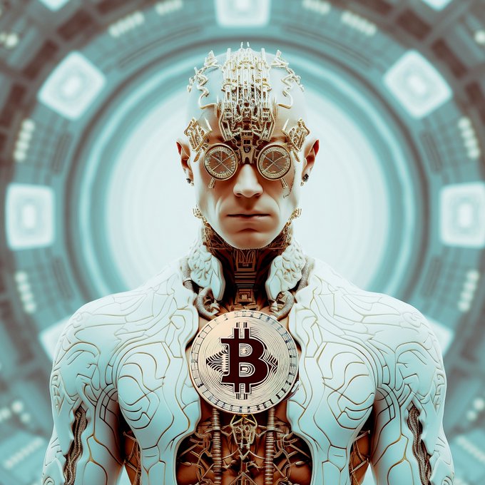 Free bitcoin illustration electric white AI luminous