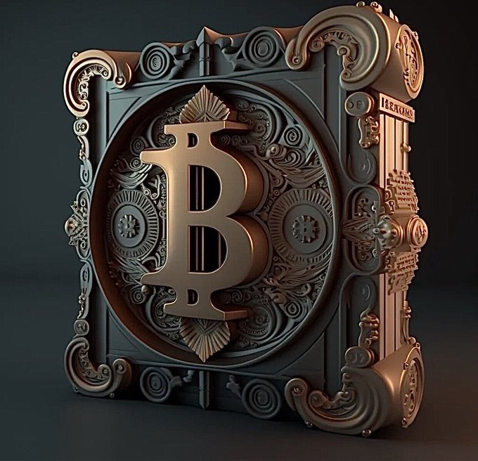 Free bitcoin artwork brown luminous blockchain sphere