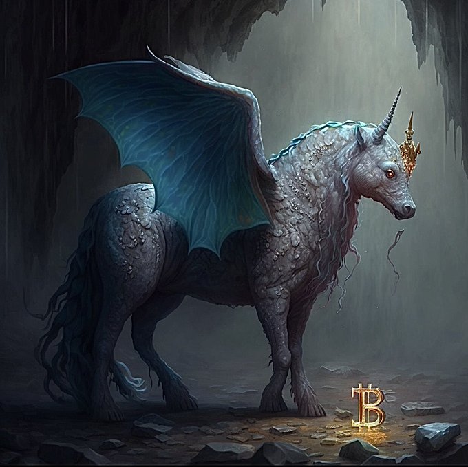 Free bitcoin art deep blue satoshi unicorn