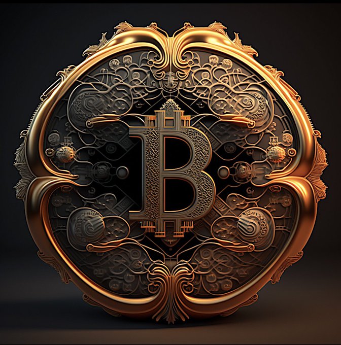 Free bitcoin digital art wood bronze geometric abstract