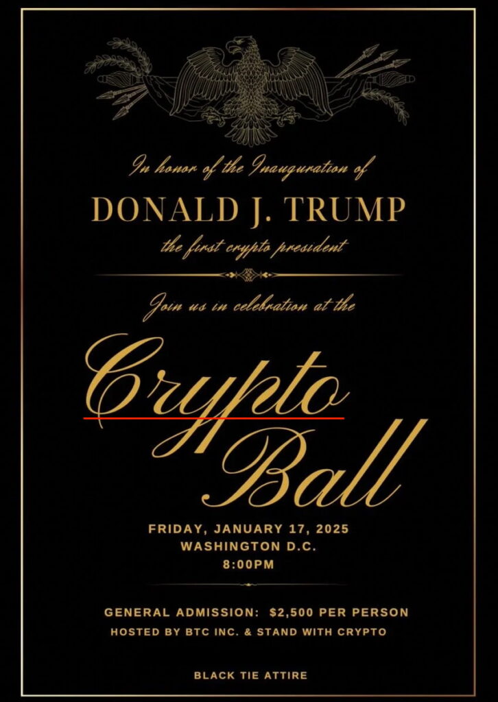 “Crypto Ball,” Honoring Donald Trump's Inauguration