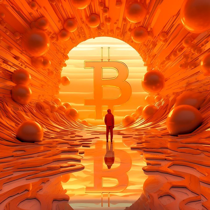 Bitcoin artwork vibrant red neon satoshi