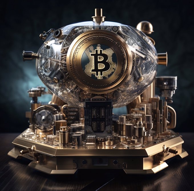 Free bitcoin art glass gold time clock satoshi