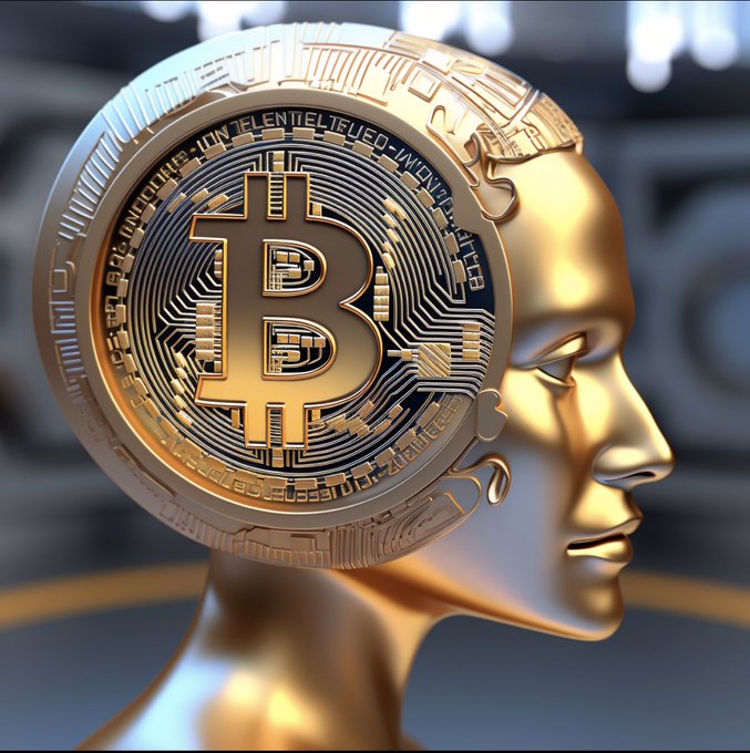 Free bitcoin illustration gold neon lady pattern