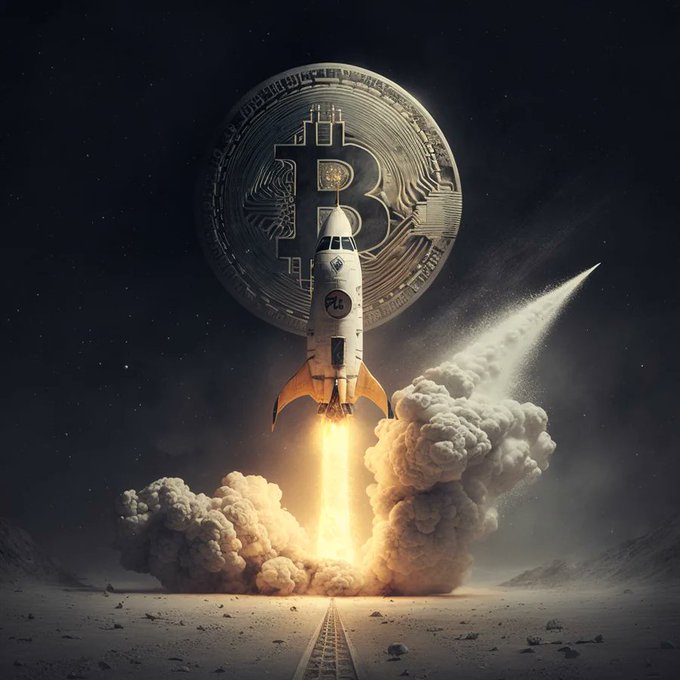 Free bitcoin digital artwork spaceship holographic explosion