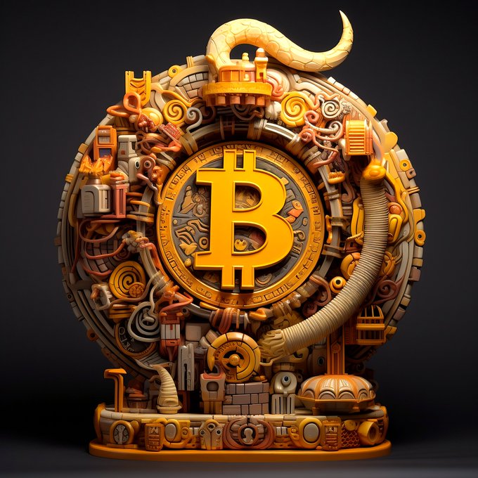 Bitcoin illustration yellow luminous satoshi design