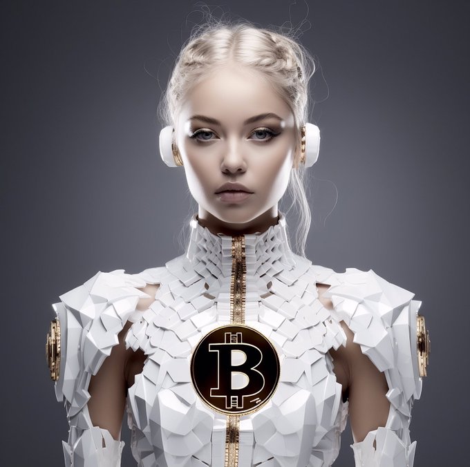 Bitcoin illustration futuristic orange satoshi coin