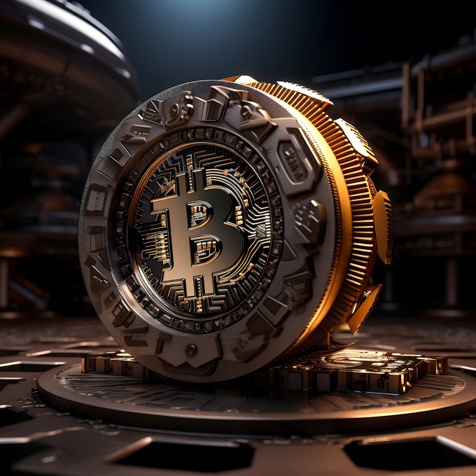 Free bitcoin artwork vibrant bronze neon satoshi