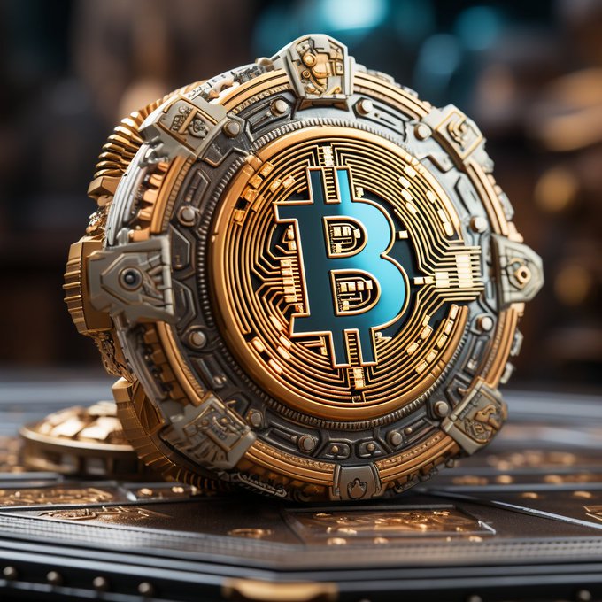 Free bitcoin artwork blue metallic 3D blockchain sphere