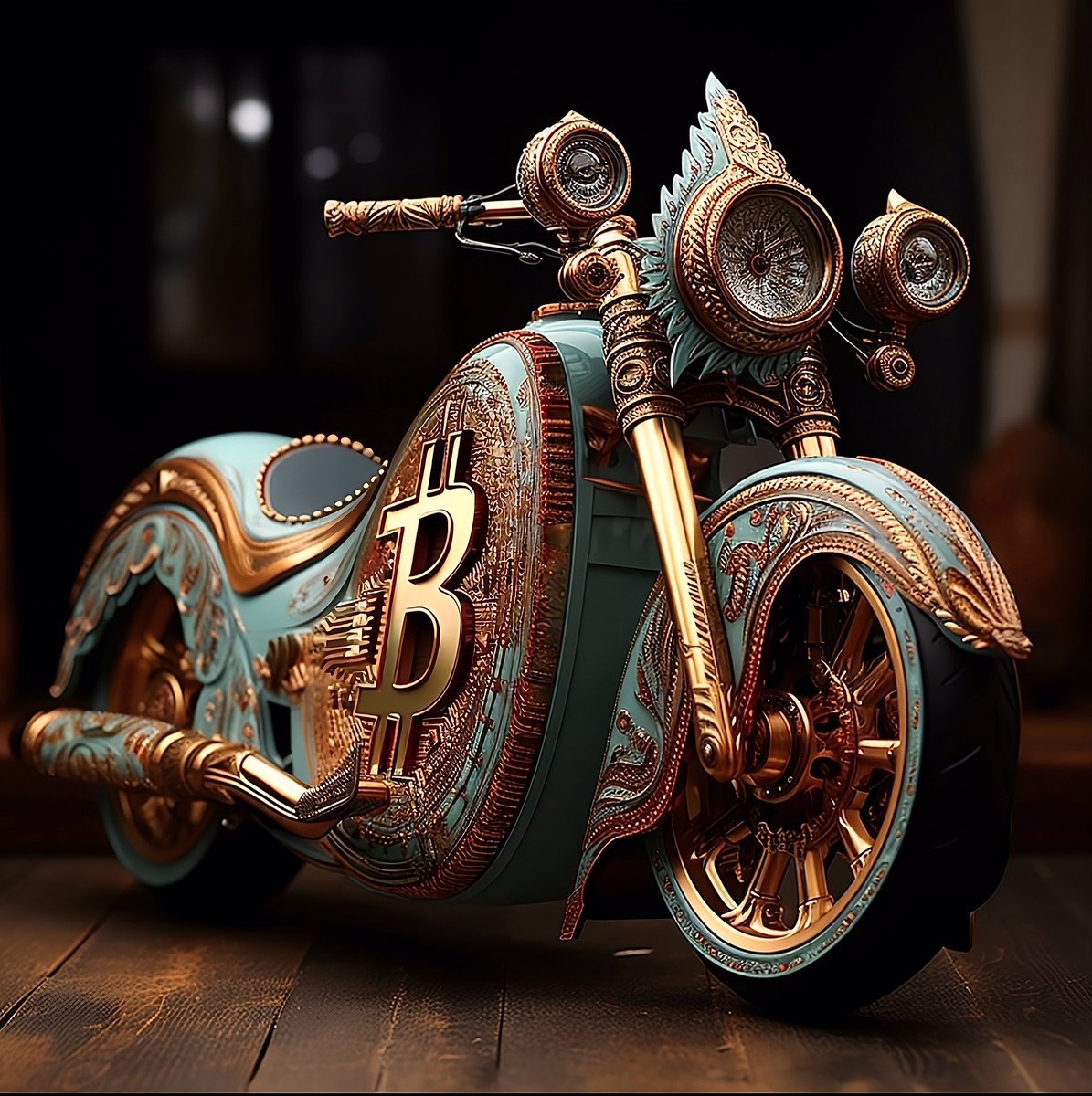 Free bitcoin illustration motorcycle cyberpunk network