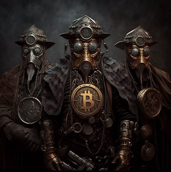 Free bitcoin illustration golden holographic blockchain explosion