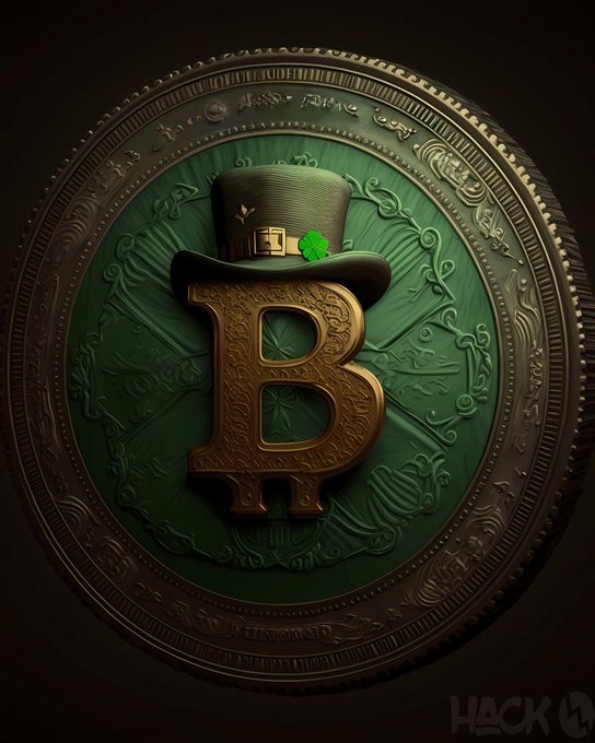 Bitcoin digital art orange metallic glowing portrait