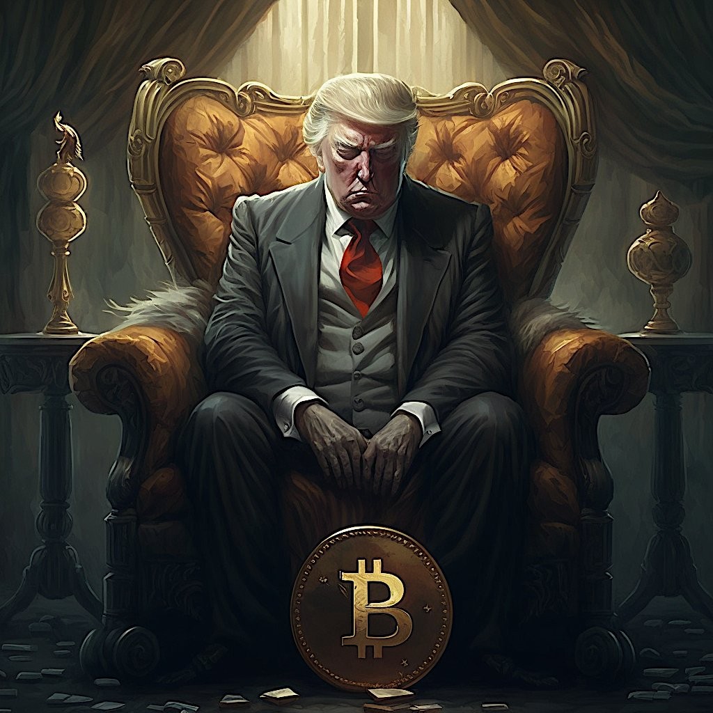 Bitcoin artwork vibrant orange metallic satoshi symbol