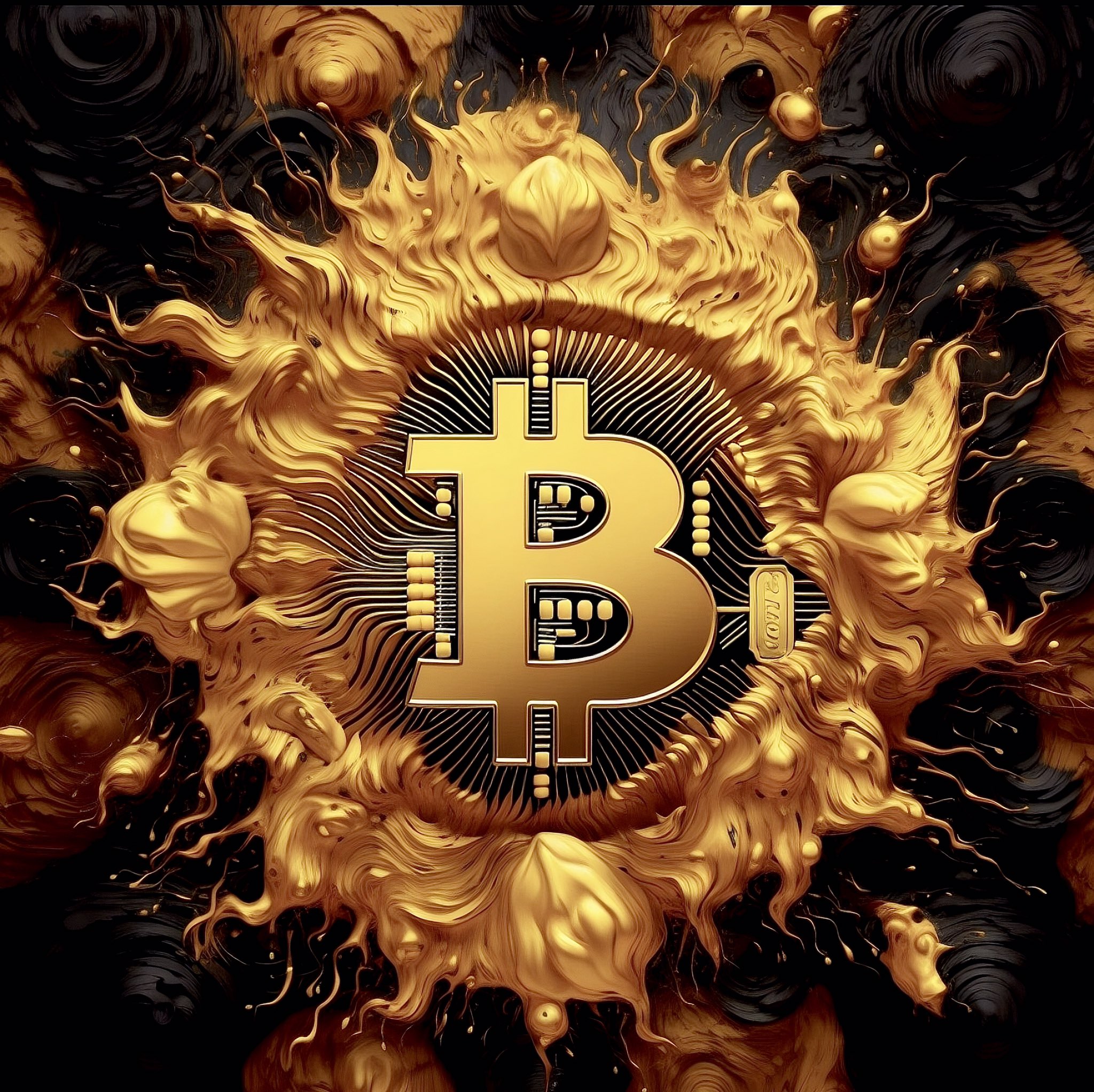 Free bitcoin art golden coin raining digital rain design