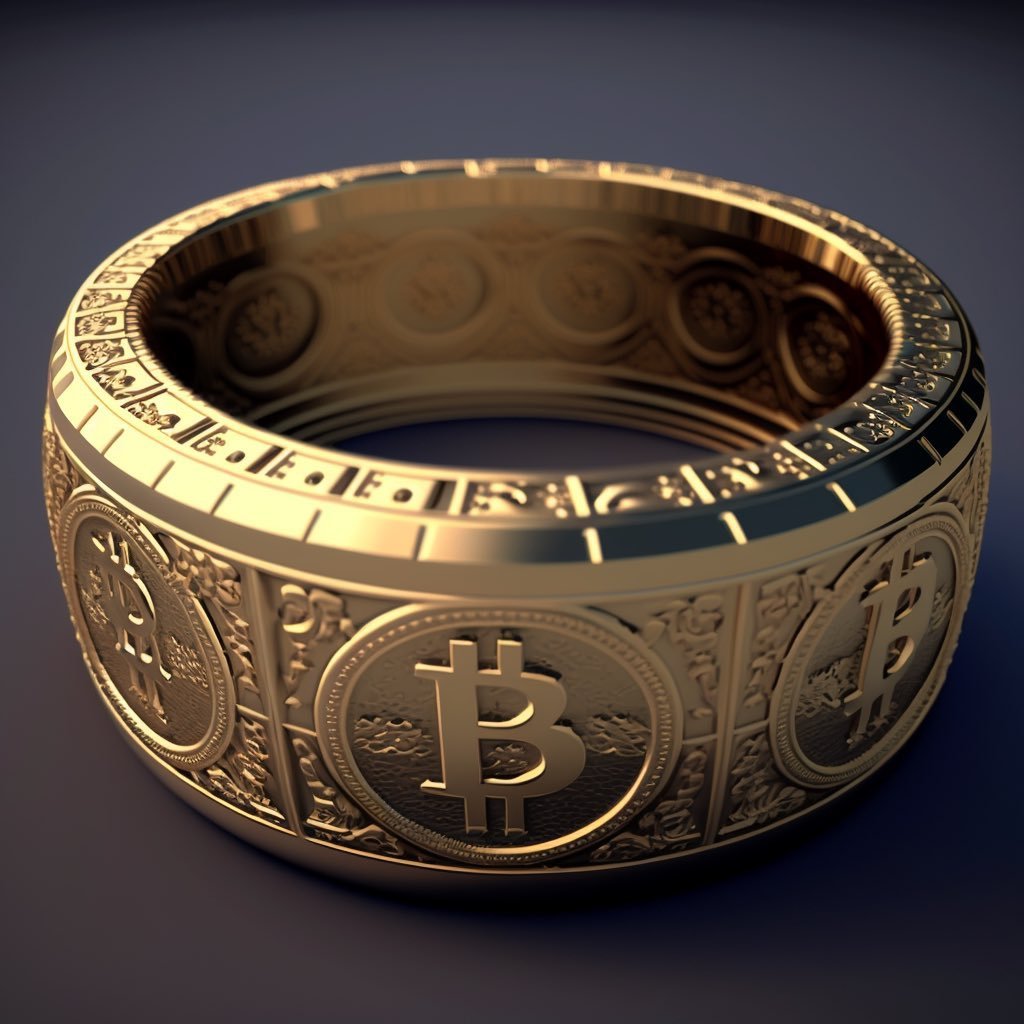 Bitcoin digital artwork futuristic orange hologram coin explosion