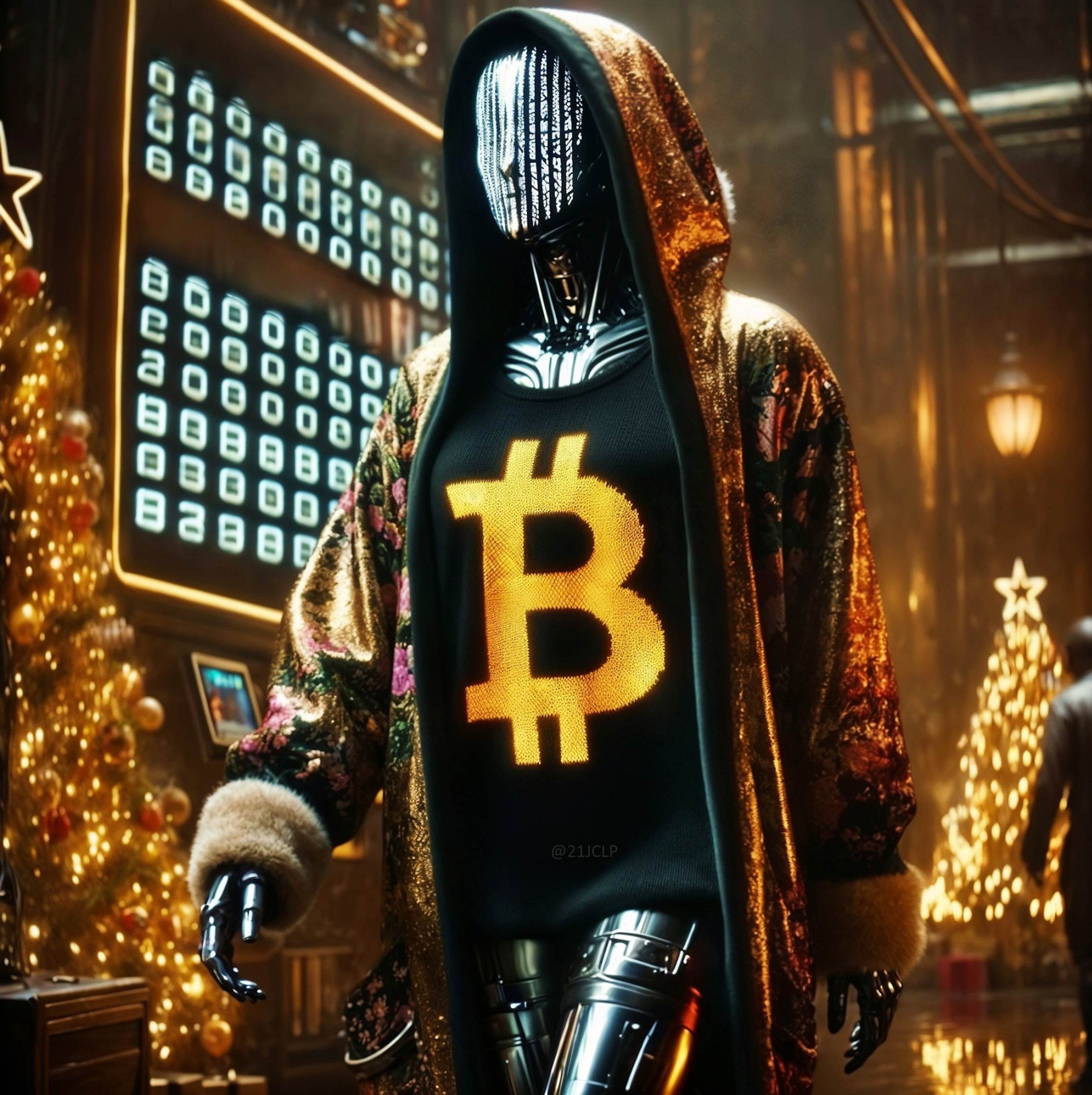 Free bitcoin digital art golden blockchain geometric pattern abstract