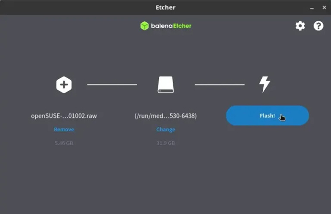 Bitcoin Node, flashing Umbrel’s software BalenaEtcher