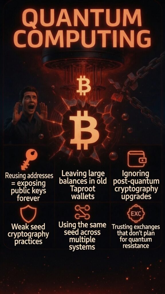 Bad things to do regarding Quantum Computing risk on Bitcoin
