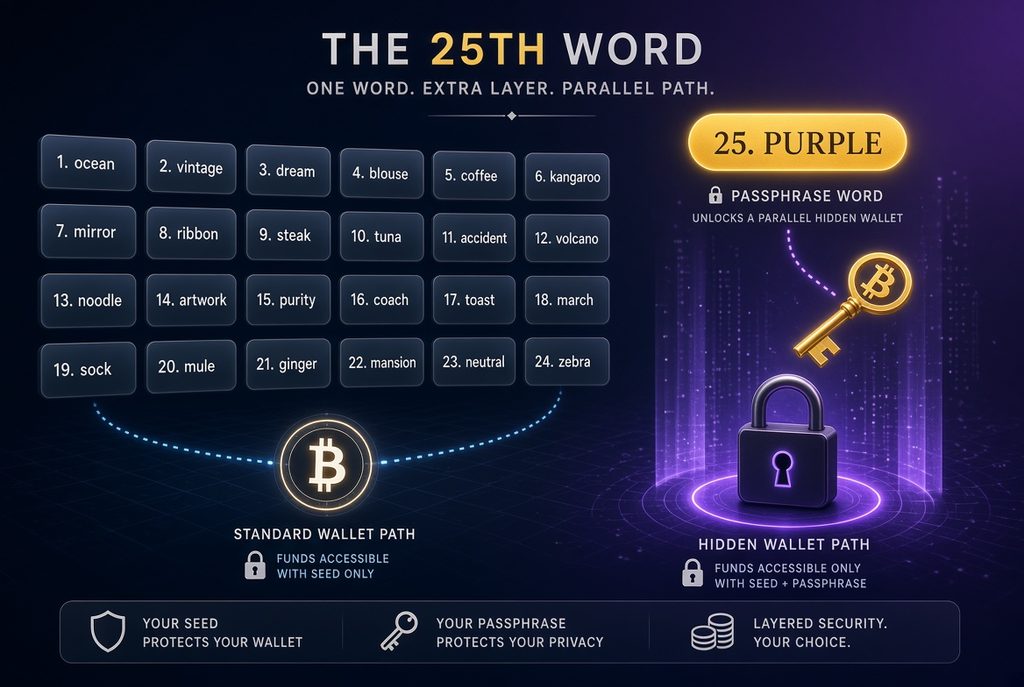 The 25th word passphrase protecting Bitcoin funds from seed phrase theft